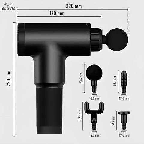 Massager Gun For Full Body Massager [4 Headsl] 6 Speed Mode Massager for Full Body Pain Relief, Muscle Relaxation of Neck, Shoulder, Back, Foot for Men & Women, Black.
